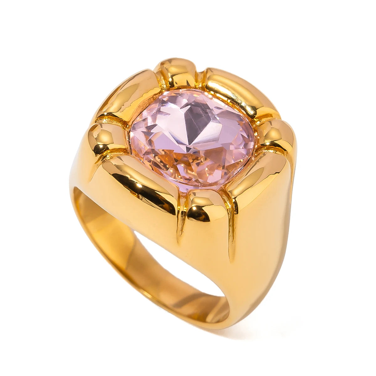 Bague Statement Perle d'Eau Douce | Jonc Gros Plaqué Or 18K 316L PVD