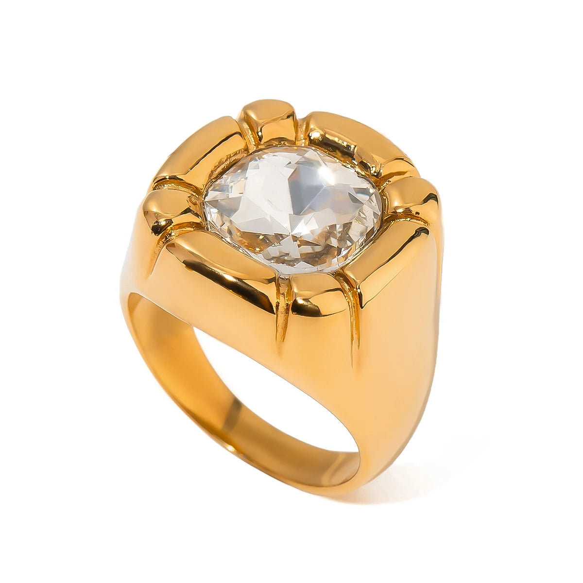 Bague Statement Perle d'Eau Douce | Jonc Gros Plaqué Or 18K 316L PVD