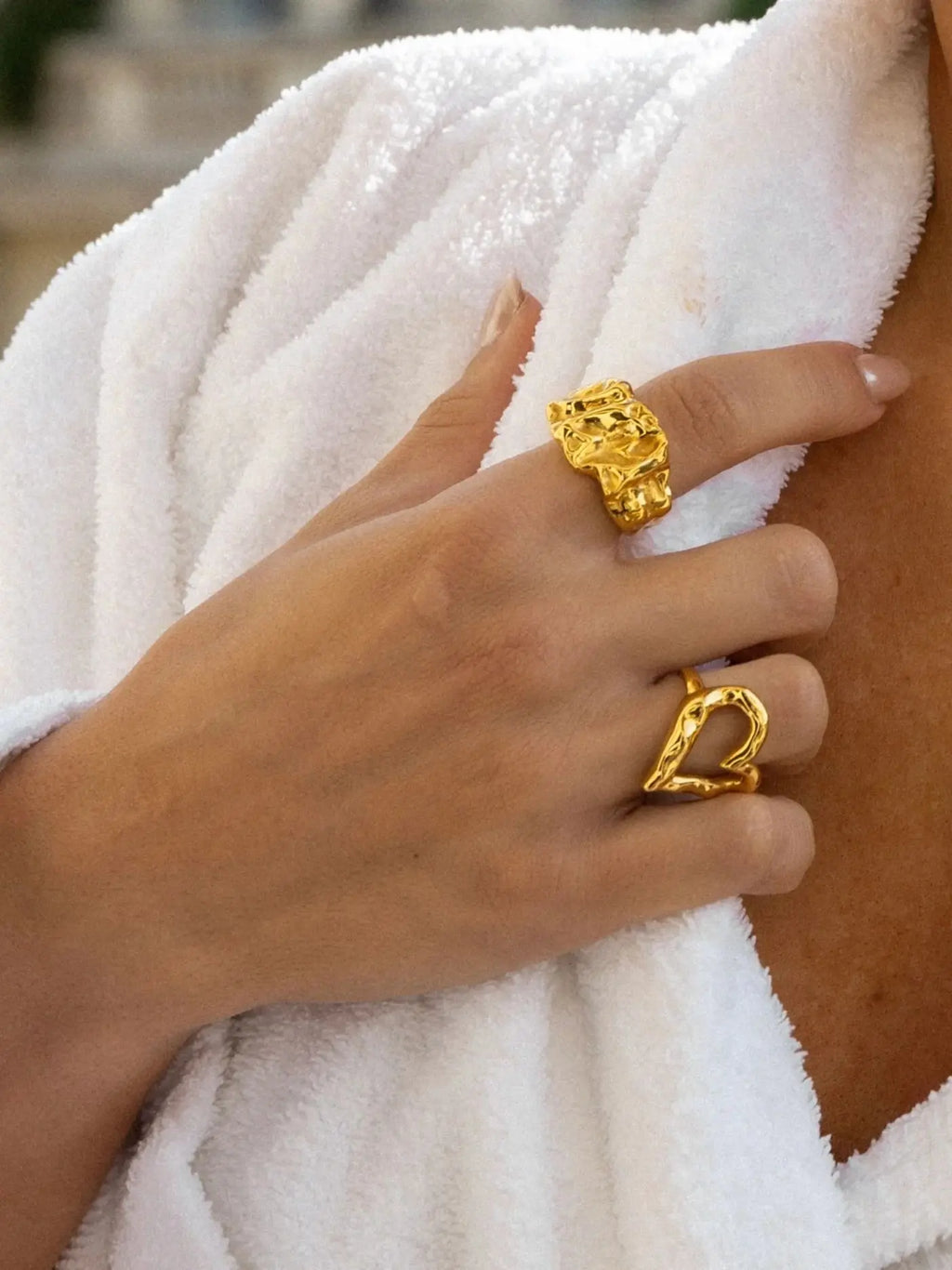 Bague Statement Perle d'Eau Douce | Jonc Gros Plaqué Or 18K 316L PVD