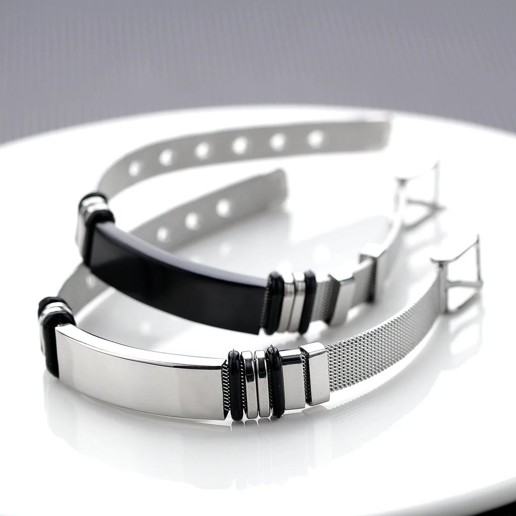 Bracelet Homme Personnalisé "Titan" - Gravure Prénom & Date | SilverProtect