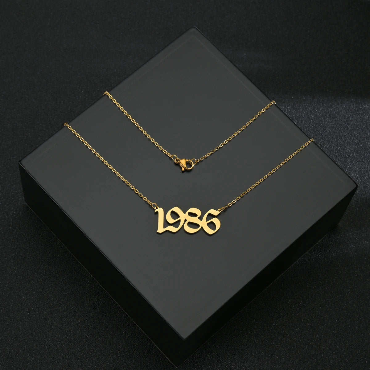 Collier Année de Naissance Signature – Acier Inox & Or 18K