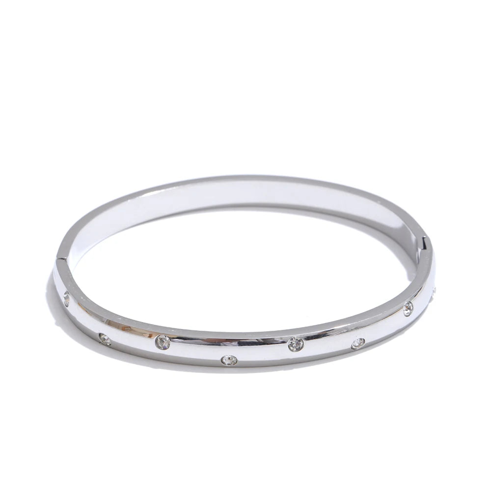 Bracelet Chaîne Zircone Femme | Plaqué Or PVD Acier Inoxydable Étanche