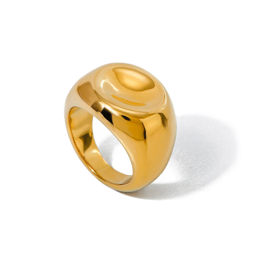 Bague Statement Perle d'Eau Douce | Jonc Gros Plaqué Or 18K 316L PVD