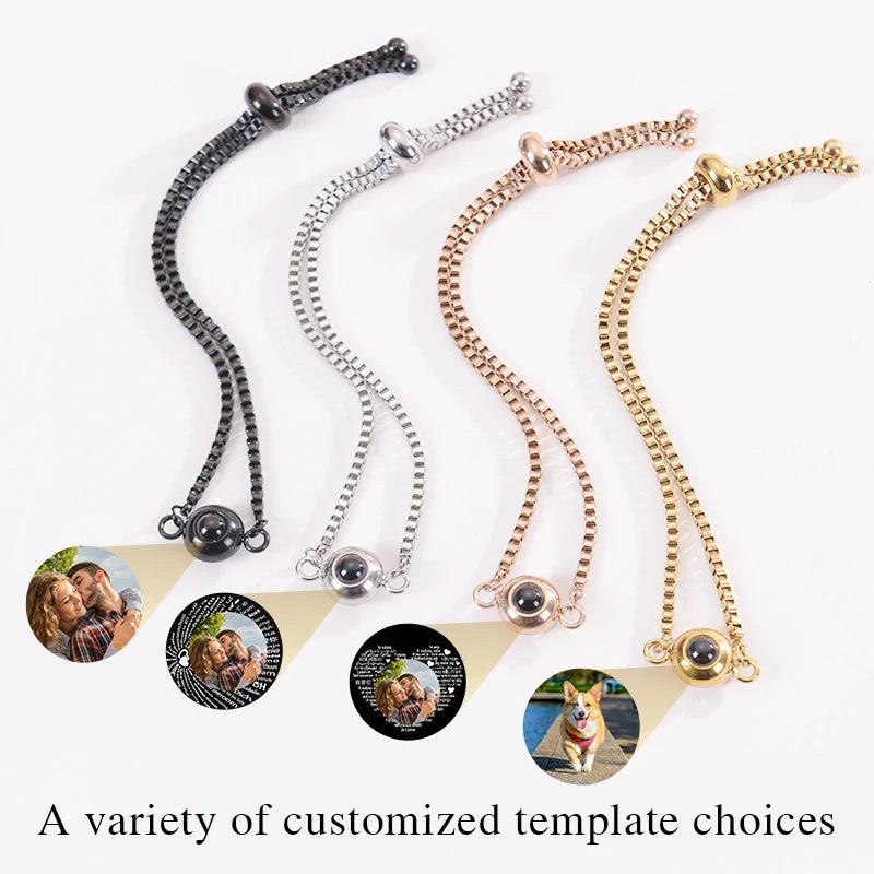 Bracelet Projection Photo Personnalisé – Acier Inoxydable