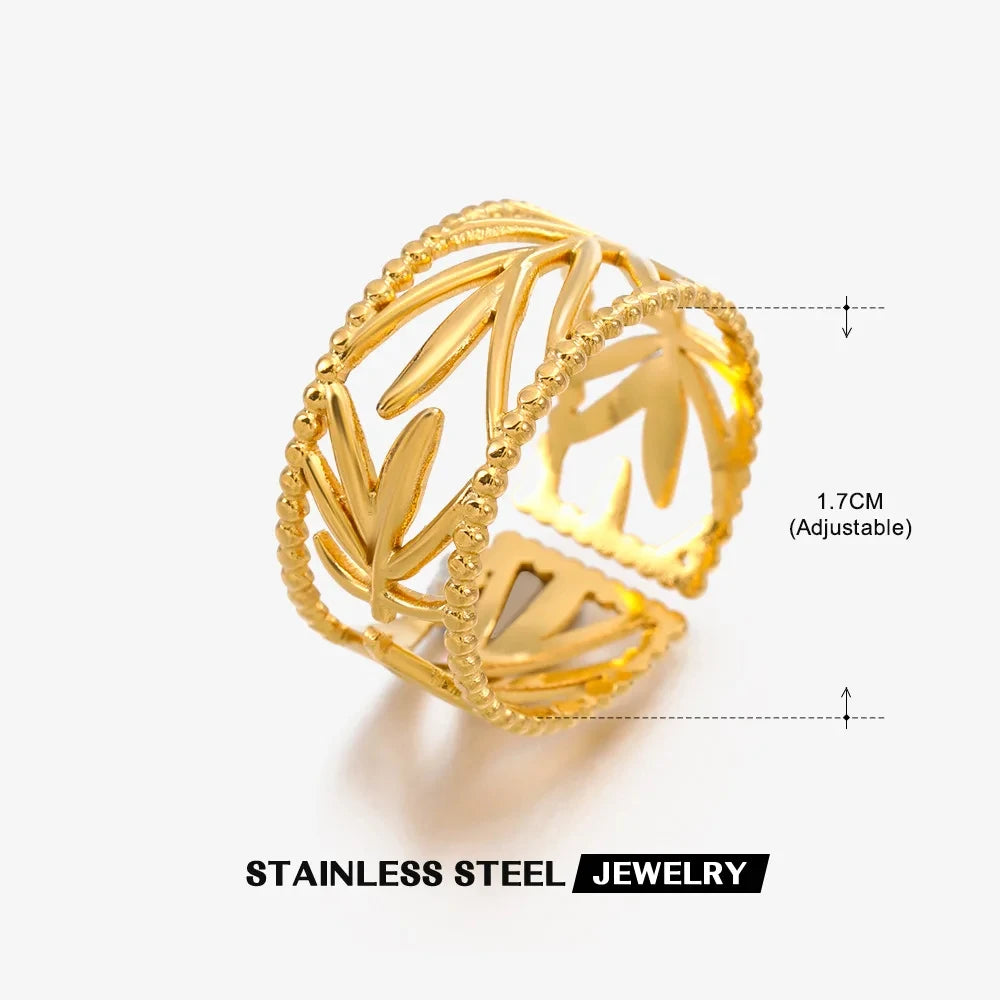 Bagues en acier inoxydable 316L pour femmes, couleur or réglable, petite étoile ouverte, bijoux féminins, cadeaux de mariage, nouvelle tendance