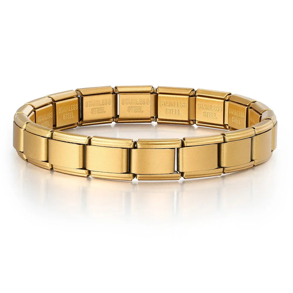 Bracelet à Maillons Modulaires 9mm | Acier Inoxydable Homme/Femme – Style Charm Italien