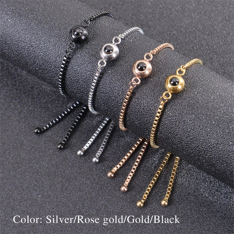 Bracelet Projection Photo Personnalisé – Acier Inoxydable