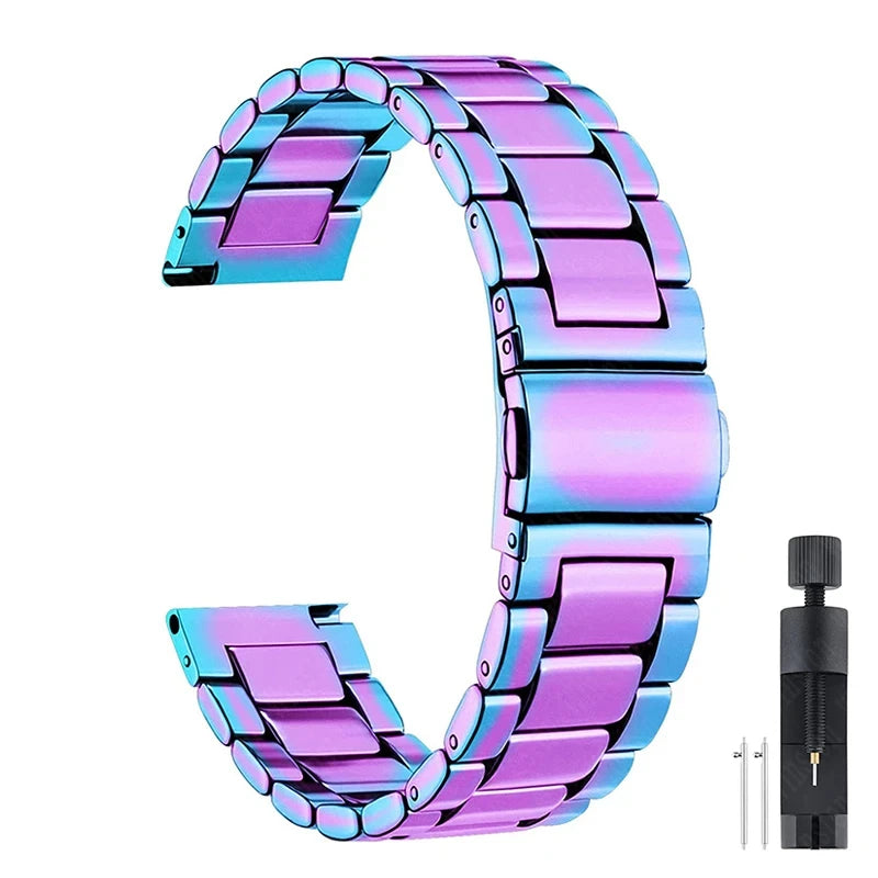 Bracelet en acier inoxydable, 20mm 22mm, pour Samsung Galaxy Watch 7 6 5 4 5Pro 40/44mm 6 Classic 43mm 47mm, bracelet métallique pour Huawei GT5 4Pro