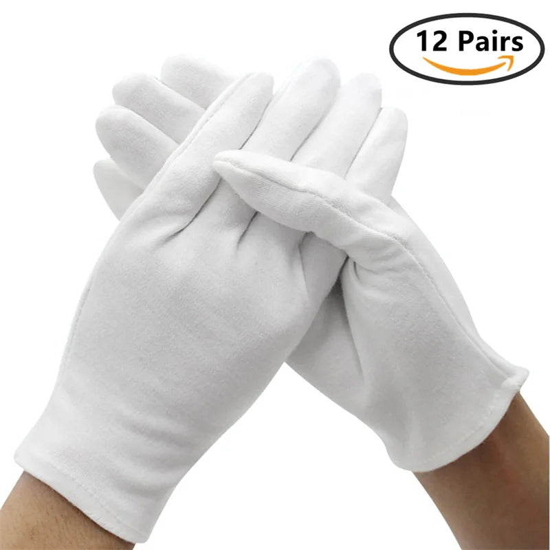Gants d'Inspection "Expert" - 100% Coton (Lot de 12 Paires)