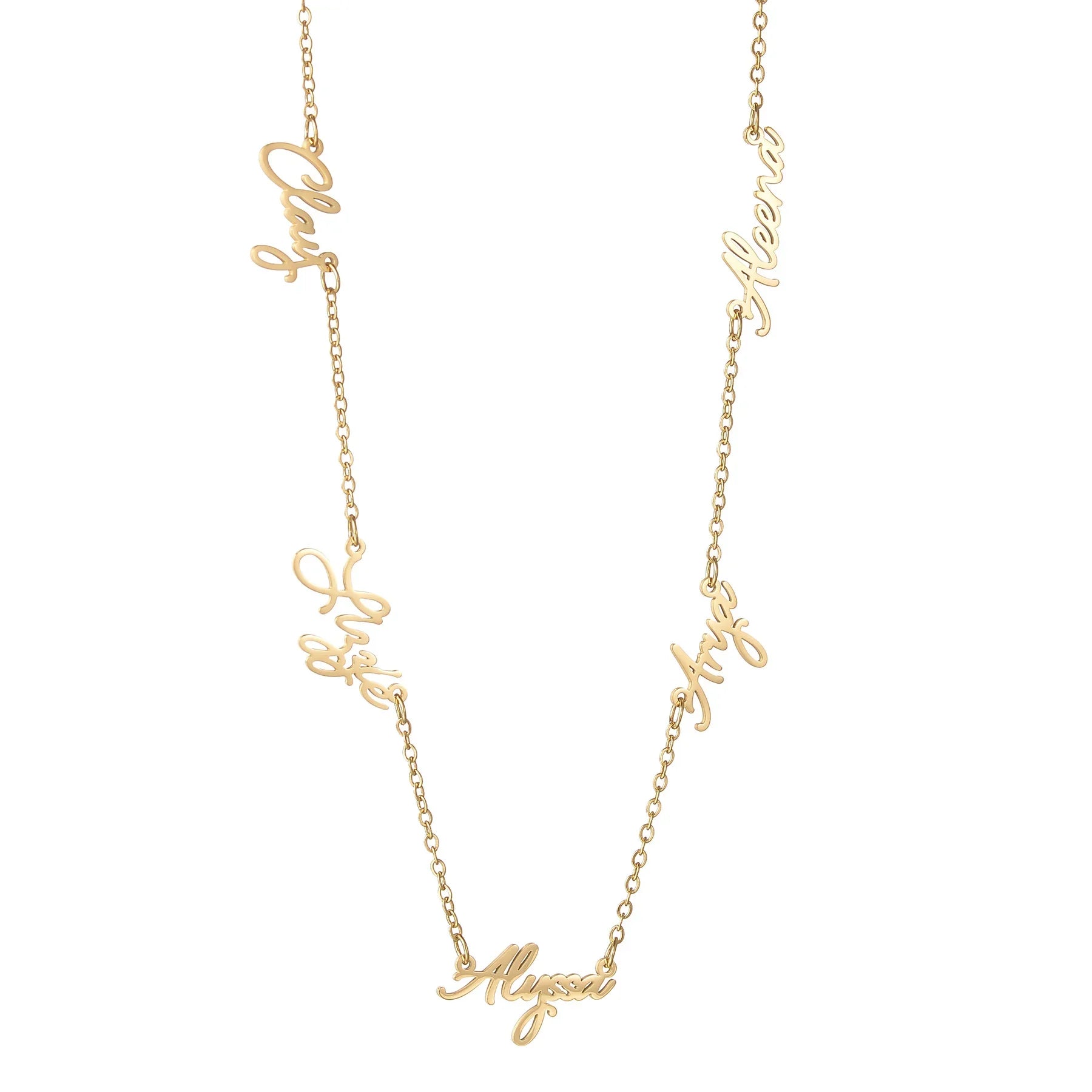 Collier Signature Famille – Jusqu'à 9 Prénoms Personnalisés