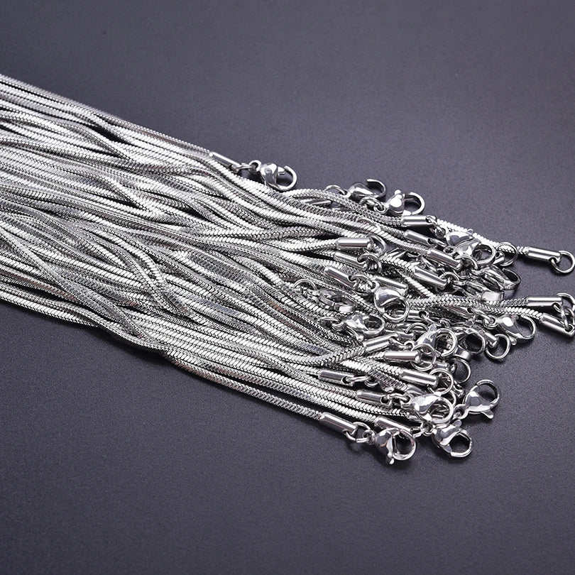 Collier chaîne serpent en acier inoxydable, 45/50/60/70cm, accessoires pour femmes et hommes, bijoux Vintage, vente en gros
