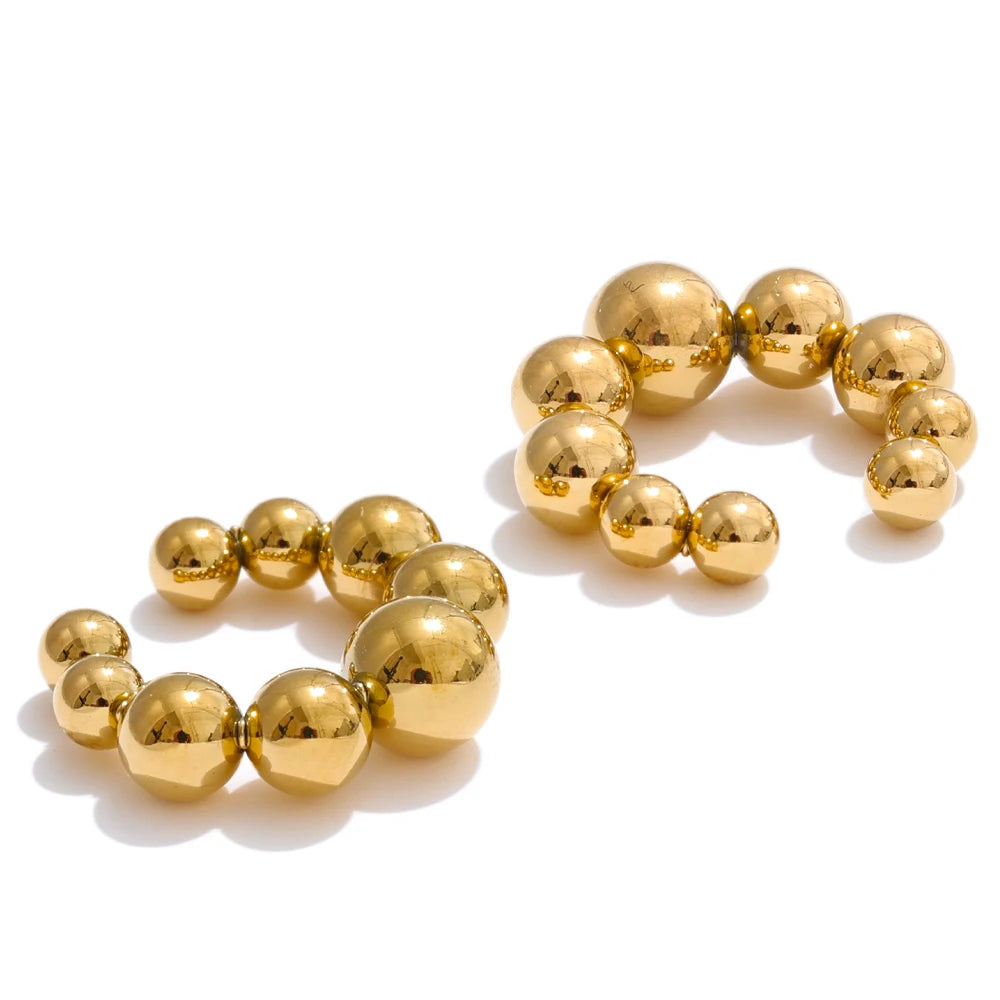 Clip d'Oreille Perles Signatures – Acier Inox & Or 18K (PVD)