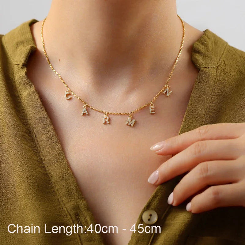 Collier "Initiales" - Pendentif Personnalisé (Acier Inoxydable)