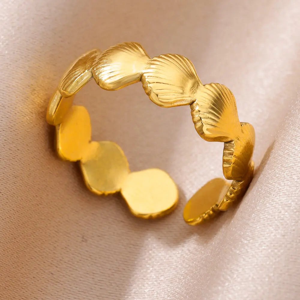 Bagues en acier inoxydable 316L pour femmes, couleur or réglable, petite étoile ouverte, bijoux féminins, cadeaux de mariage, nouvelle tendance