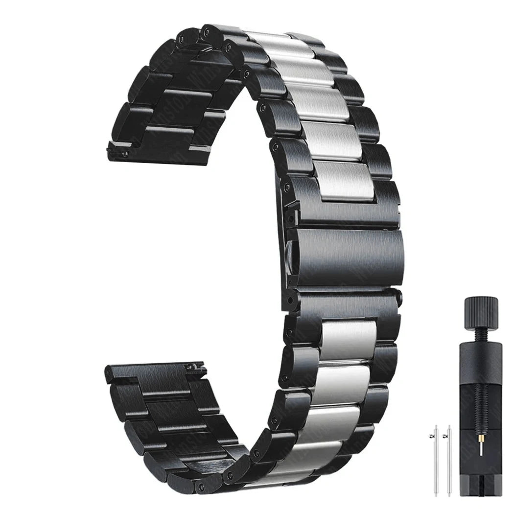 Bracelet en acier inoxydable, 20mm 22mm, pour Samsung Galaxy Watch 7 6 5 4 5Pro 40/44mm 6 Classic 43mm 47mm, bracelet métallique pour Huawei GT5 4Pro