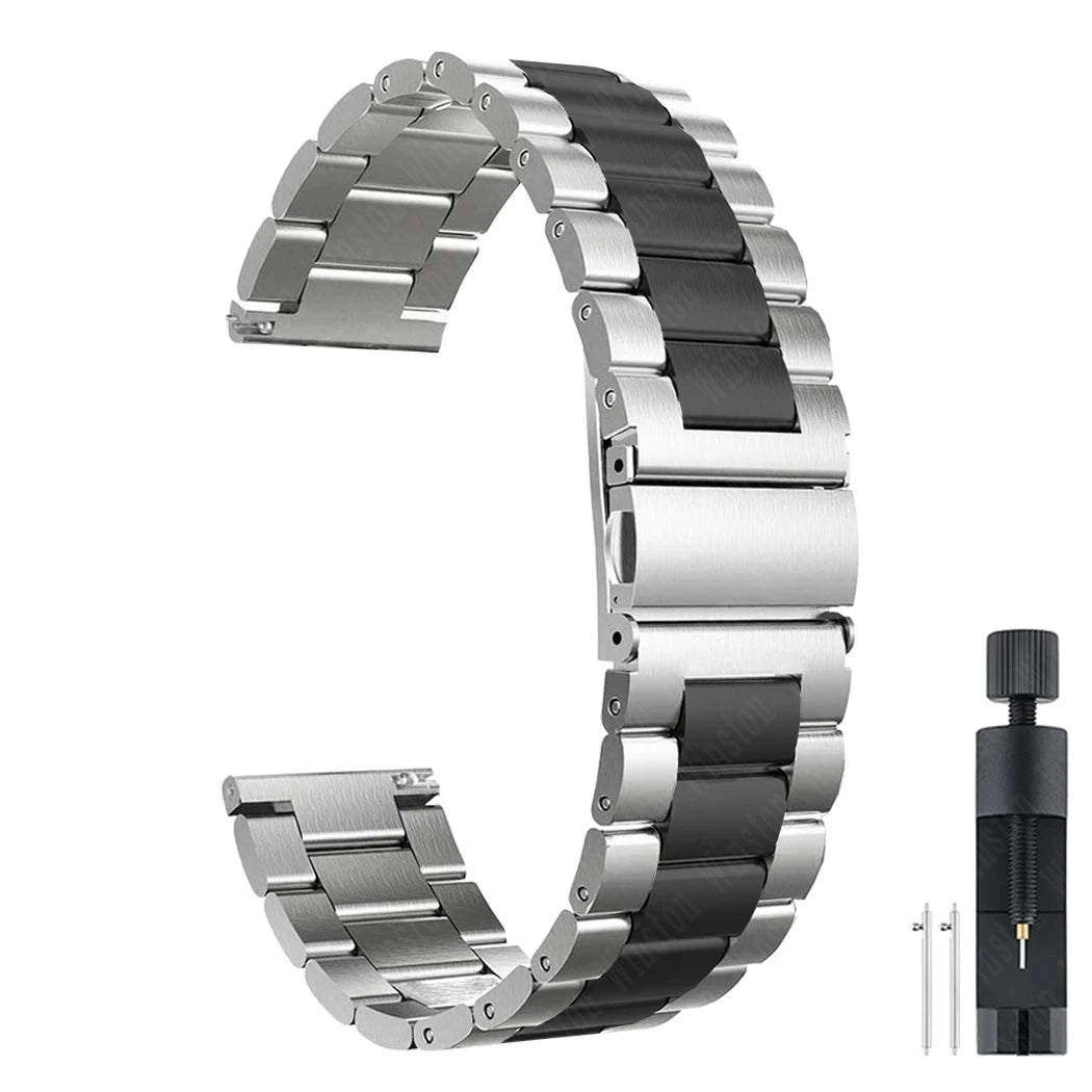 Bracelet en acier inoxydable, 20mm 22mm, pour Samsung Galaxy Watch 7 6 5 4 5Pro 40/44mm 6 Classic 43mm 47mm, bracelet métallique pour Huawei GT5 4Pro