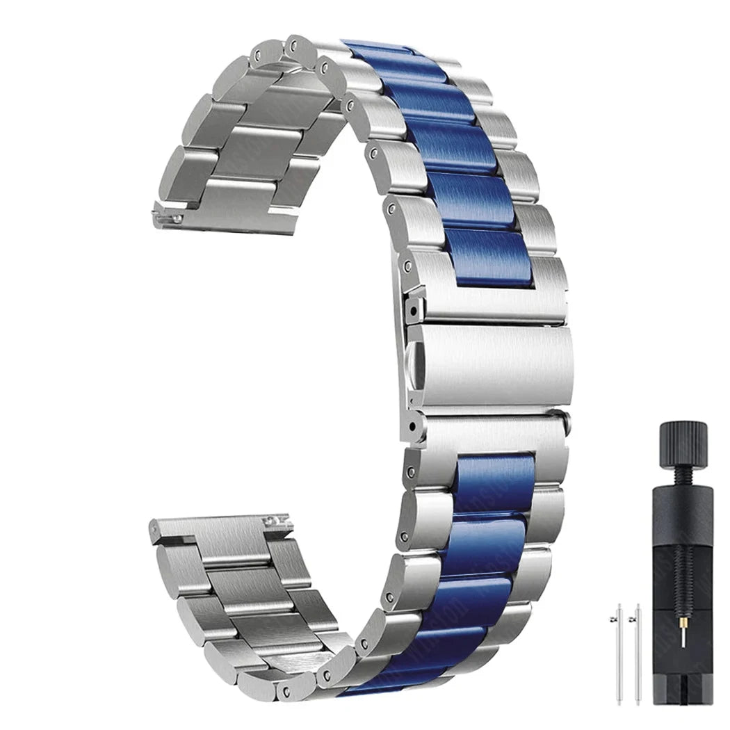 Bracelet en acier inoxydable, 20mm 22mm, pour Samsung Galaxy Watch 7 6 5 4 5Pro 40/44mm 6 Classic 43mm 47mm, bracelet métallique pour Huawei GT5 4Pro