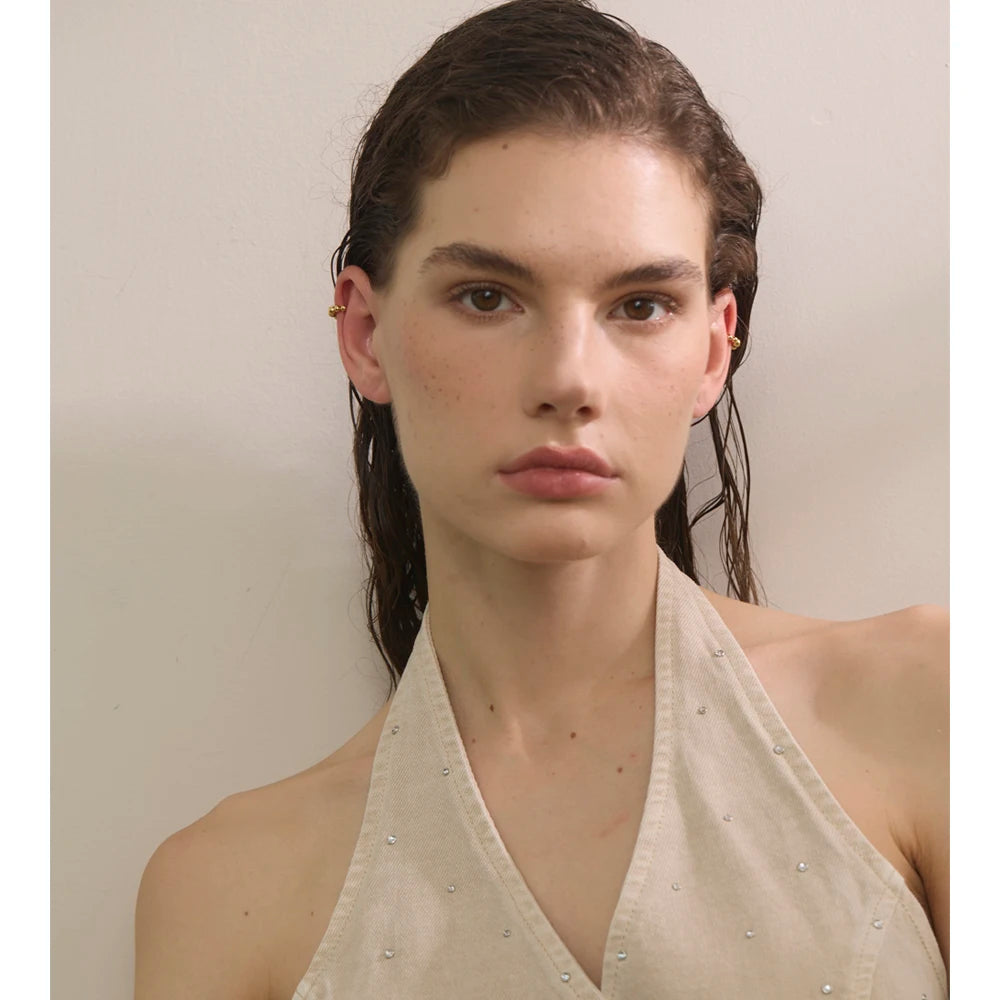 Clip d'Oreille Perles Signatures – Acier Inox & Or 18K (PVD)