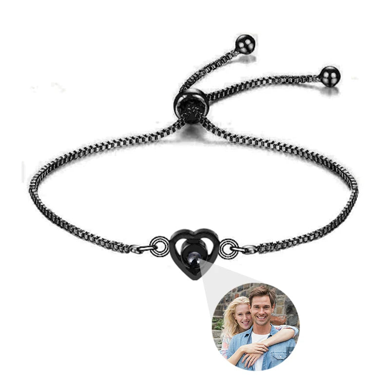 Bracelet Projection Photo Personnalisé – Acier Inoxydable