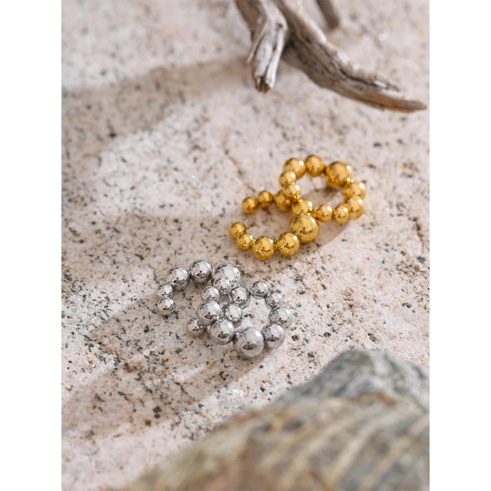 Clip d'Oreille Perles Signatures – Acier Inox & Or 18K (PVD)