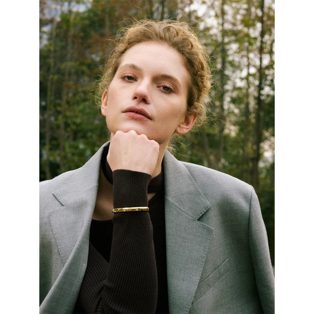 Bracelet Chaîne Zircone Femme | Plaqué Or PVD Acier Inoxydable Étanche