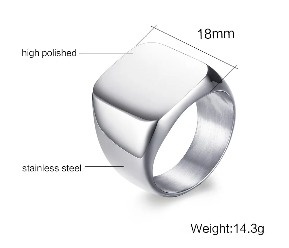 Chevalière Signature Rétro – Acier Inoxydable & Initiales