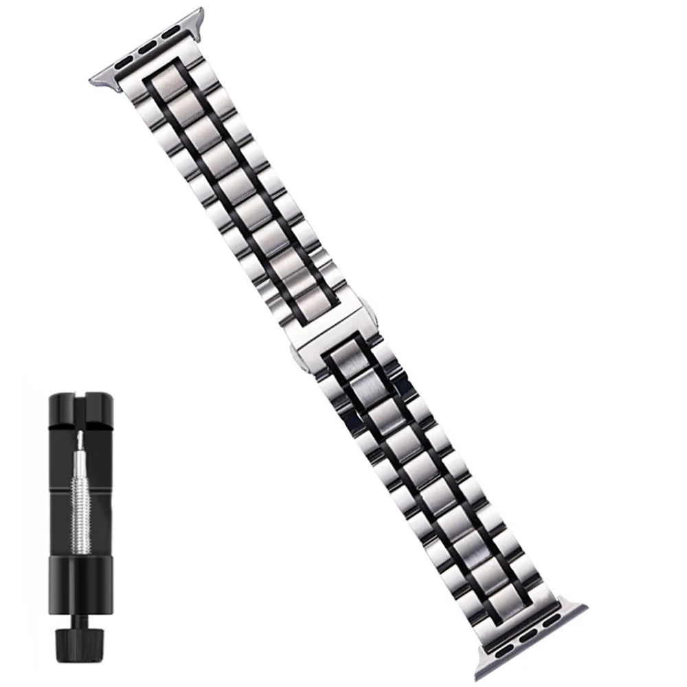 Bracelet Apple Watch Métal Étanche | Acier Inoxydable Sangle Ultra 49mm / 45mm