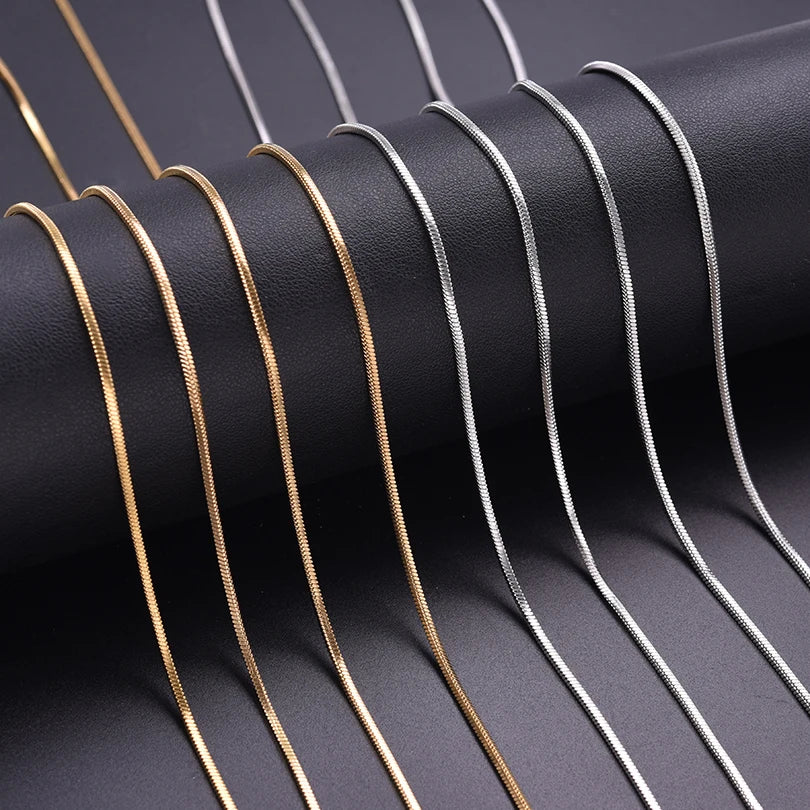 Collier chaîne serpent en acier inoxydable, 45/50/60/70cm, accessoires pour femmes et hommes, bijoux Vintage, vente en gros