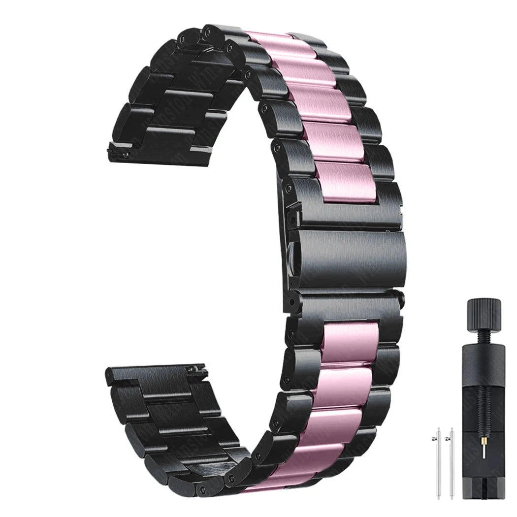 Bracelet en acier inoxydable, 20mm 22mm, pour Samsung Galaxy Watch 7 6 5 4 5Pro 40/44mm 6 Classic 43mm 47mm, bracelet métallique pour Huawei GT5 4Pro