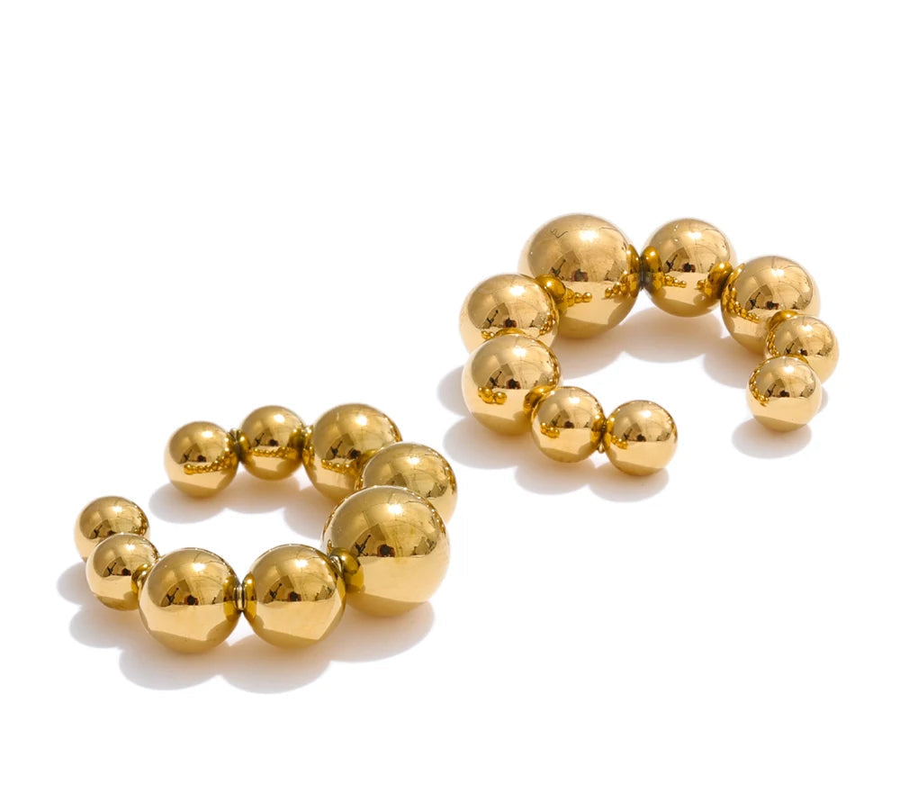 Clip d'Oreille Perles Signatures – Acier Inox & Or 18K (PVD)