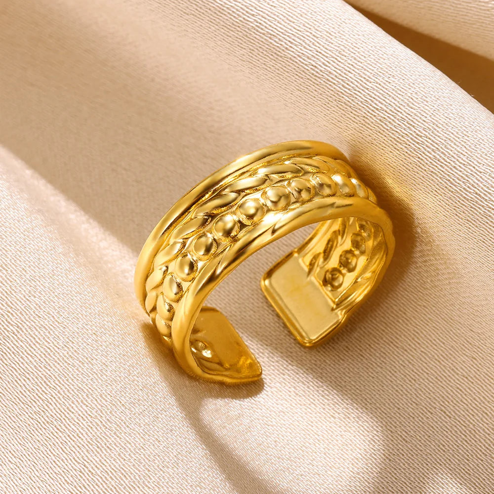 Bagues en acier inoxydable 316L pour femmes, couleur or réglable, petite étoile ouverte, bijoux féminins, cadeaux de mariage, nouvelle tendance