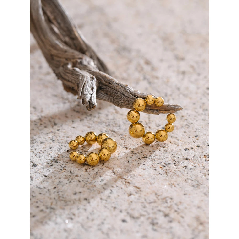 Clip d'Oreille Perles Signatures – Acier Inox & Or 18K (PVD)