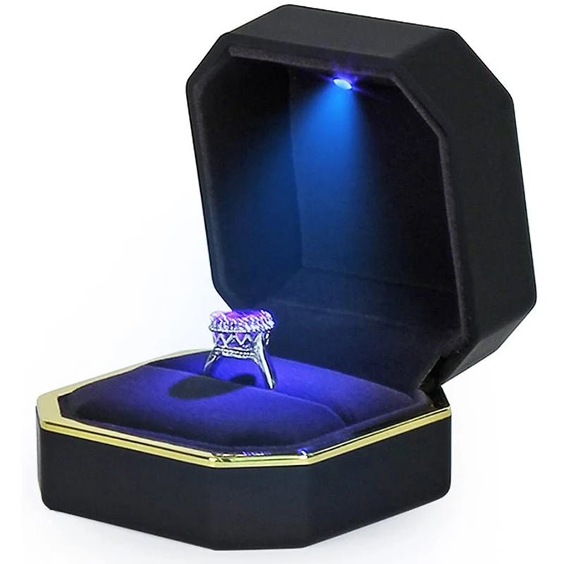 Écrin Luxueux à Bague LED Sécurisé - Protection Suprême pour Bagues de Fiançailles et Proposition Mémorable - SilverProtect - kit de nettoyage et polissage